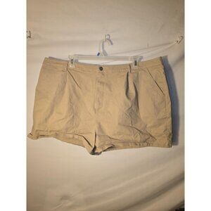Asos Tan Chino Shorts Stretch Womens Plus Size 26 Great Length Pockets